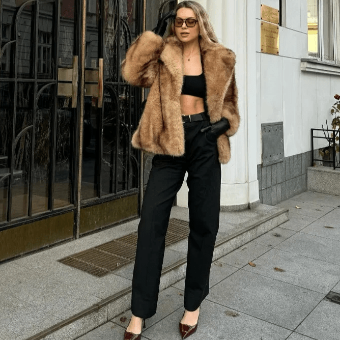 Fiona Kunstpelzmantel