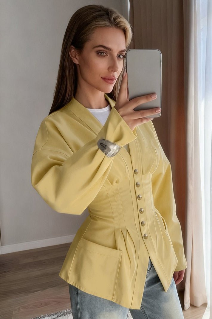 Fiona Taillierter Blazer mit Falten und Vintage-Taille