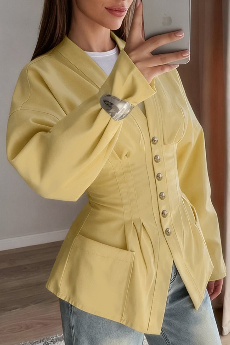 Fiona Taillierter Blazer mit Falten und Vintage-Taille