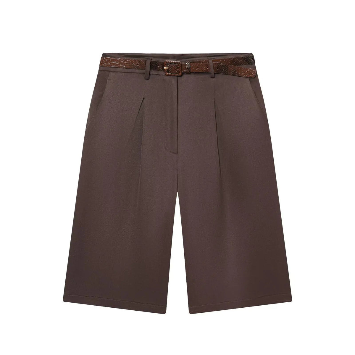 Florentine Bermuda-Shorts mit hoher Taille und Gürtel