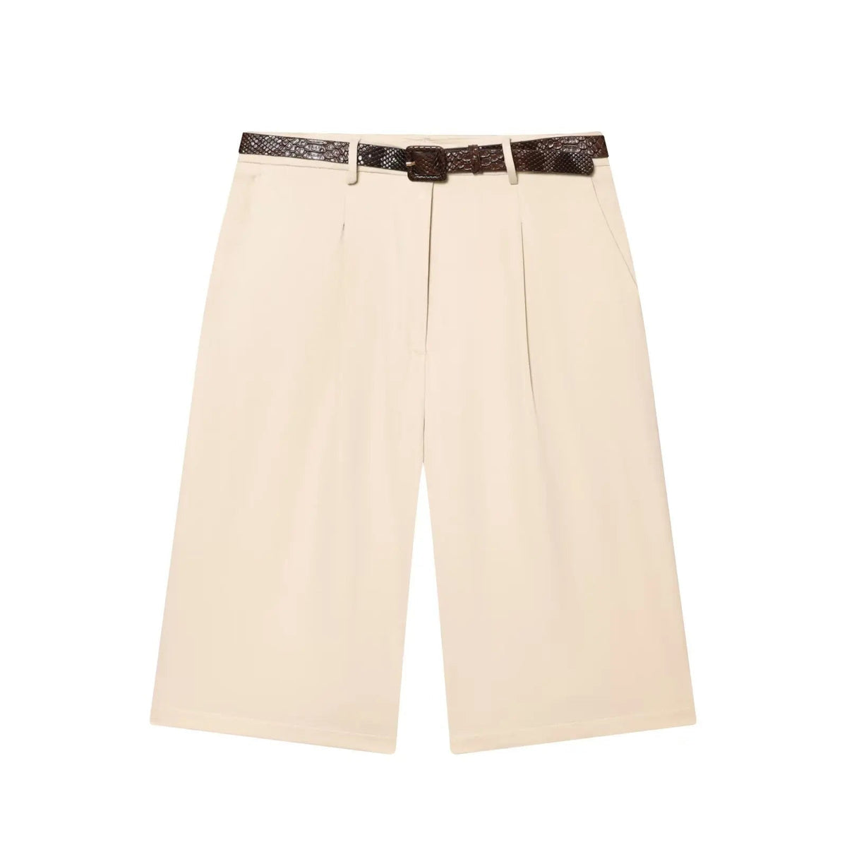 Florentine Bermuda-Shorts mit hoher Taille und Gürtel