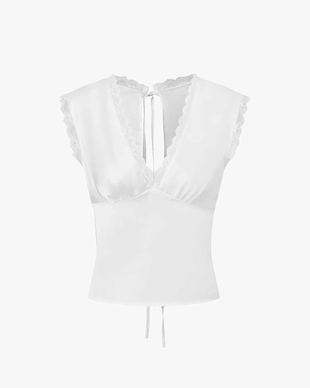 Francesca Satin-Top mit tiefem Ausschnitt