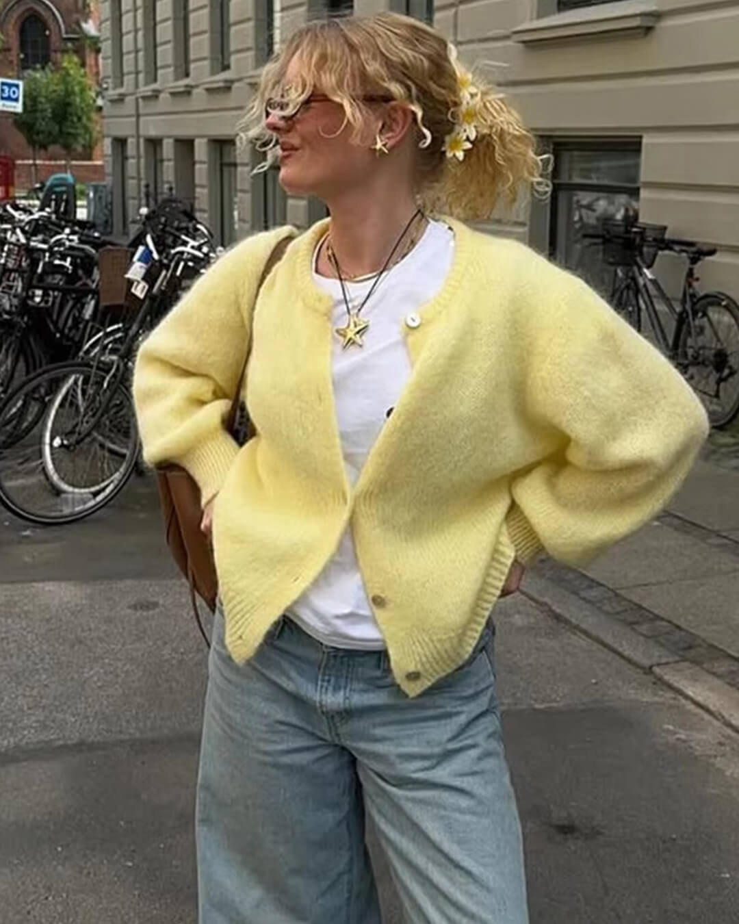 Freya Flauschige Strickjacke