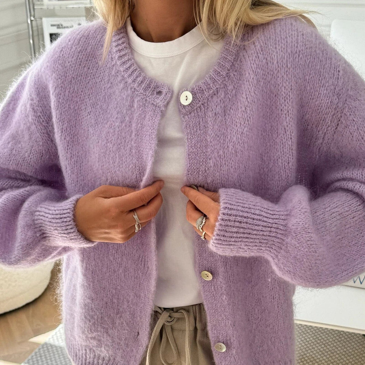 Freya Flauschige Strickjacke