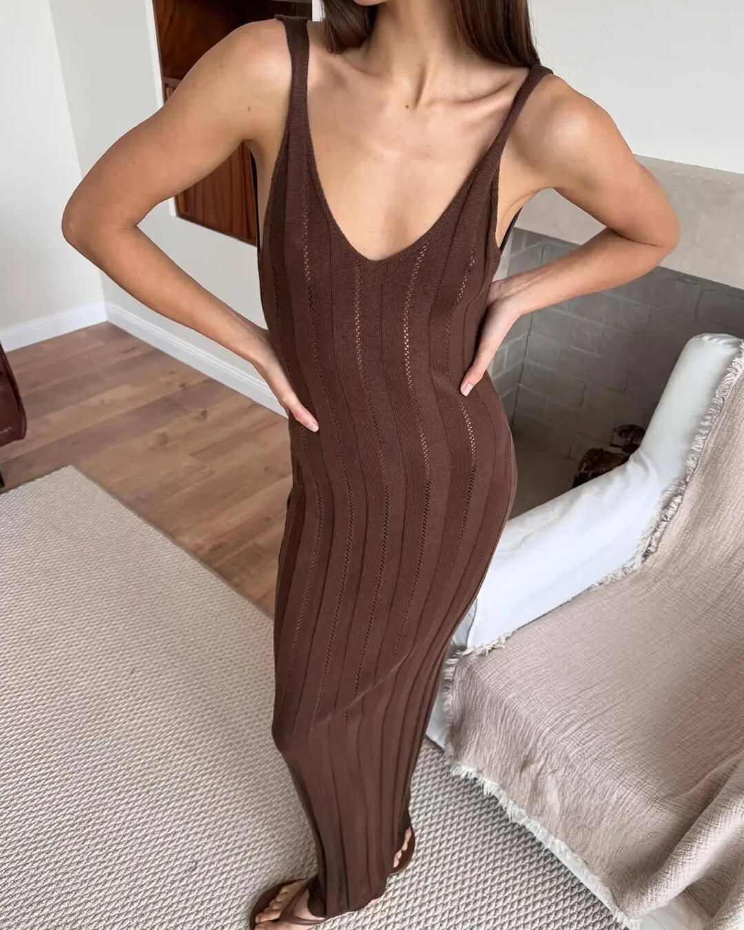 Frida rückenfreies Maxikleid