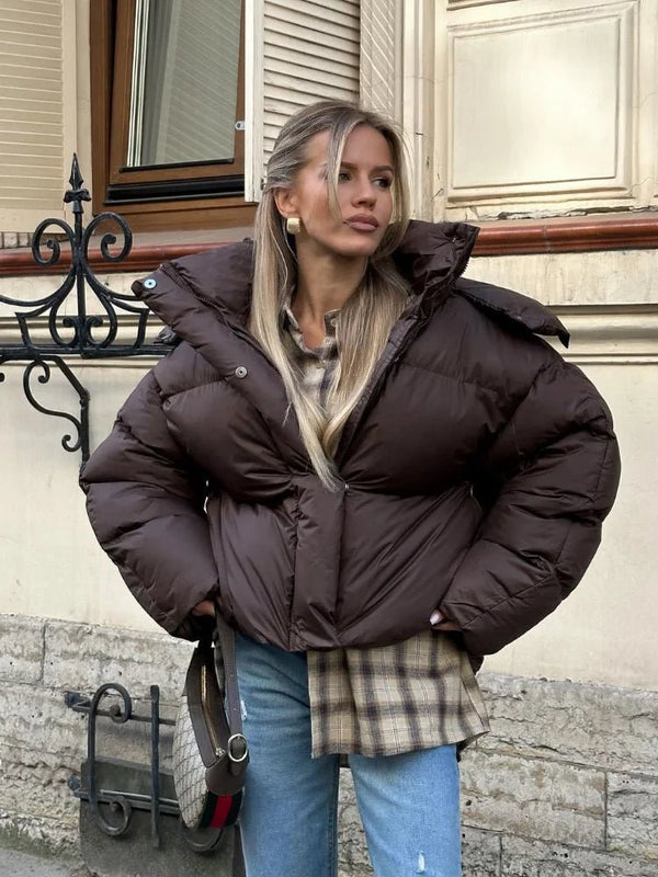 Kurze Kapuzen-Steppjacke Gaia