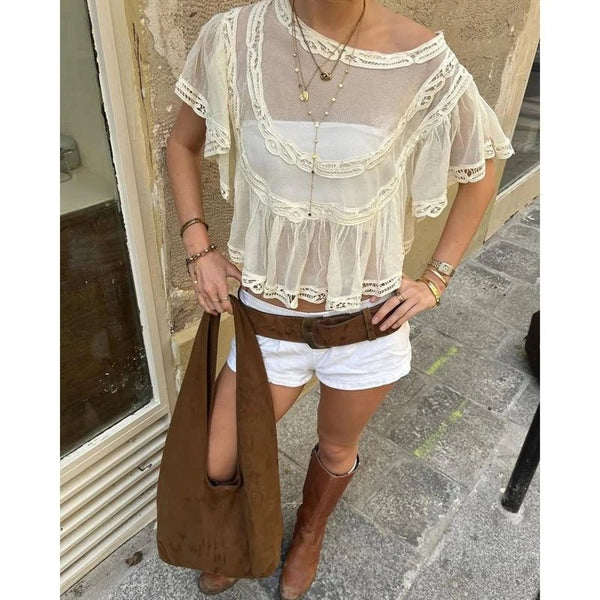 Genevra Transparente Chiffonbluse