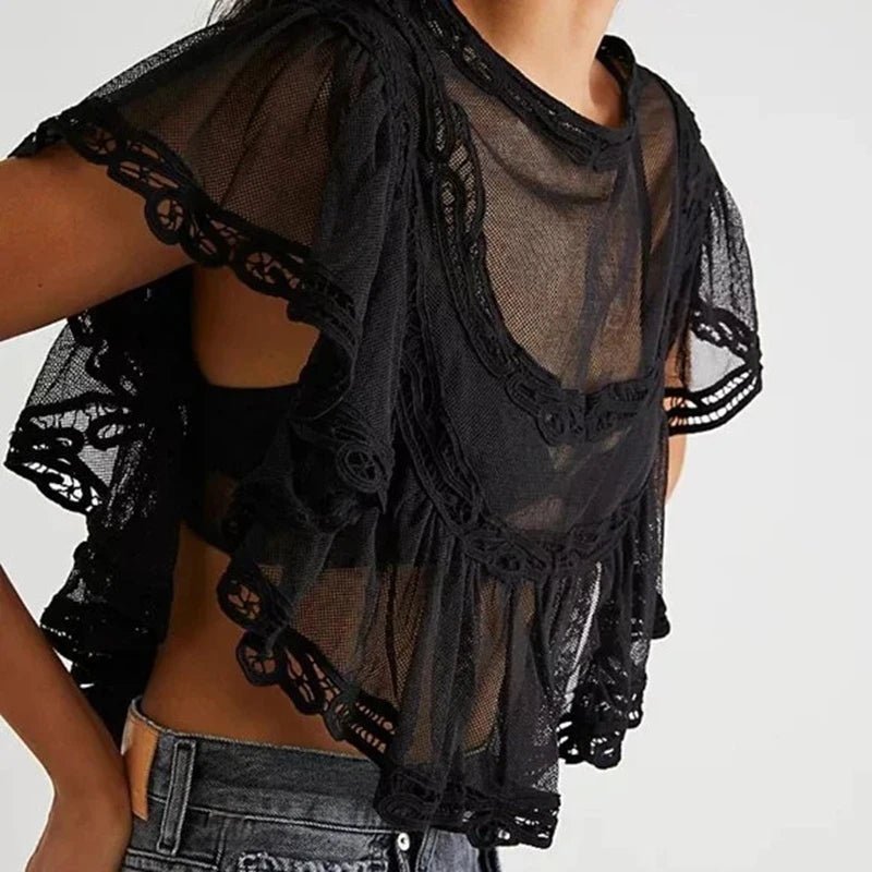 Genevra Transparente Chiffonbluse