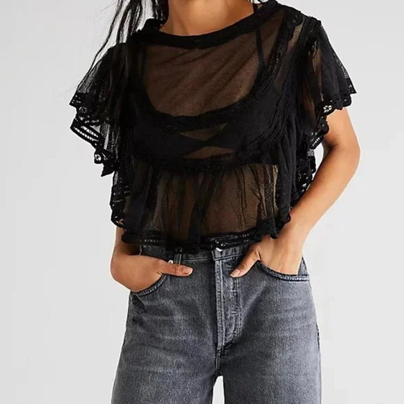 Genevra Transparente Chiffonbluse