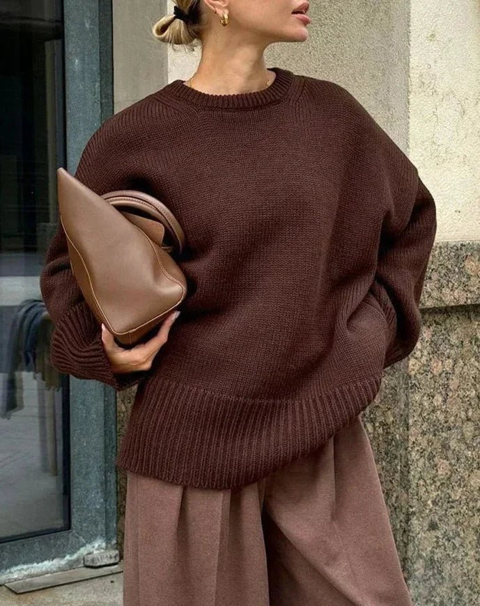 Georgette Gerippter Strickpullover