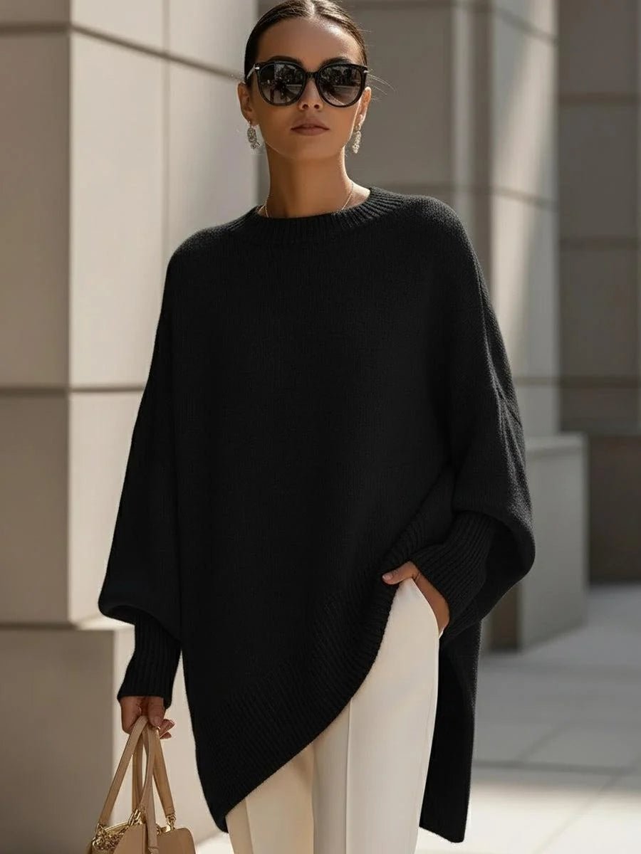 Georgette Gerippter Strickpullover