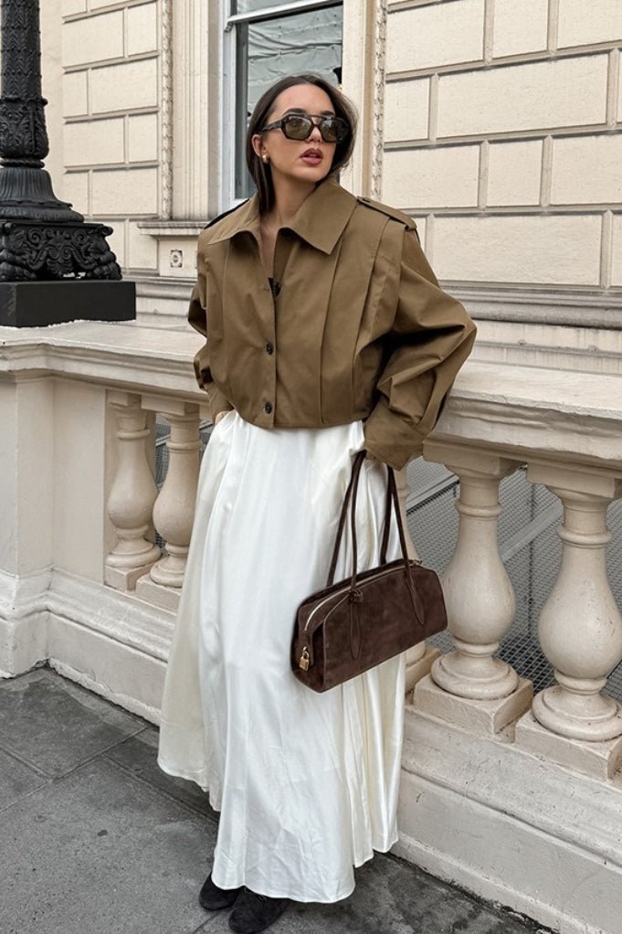 Gina kurze Utility-Jacke mit Falten