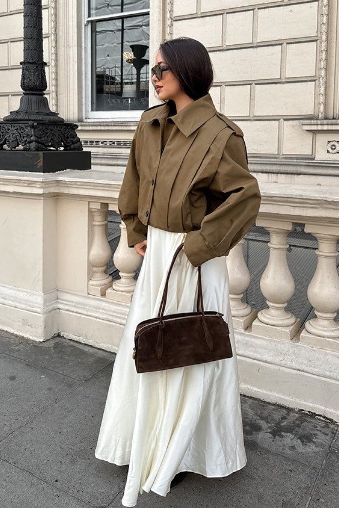 Gina kurze Utility-Jacke mit Falten