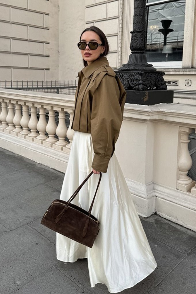 Gina kurze Utility-Jacke mit Falten