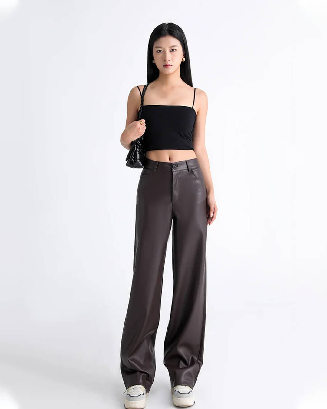 Giselle hoch taillierte Lederhose