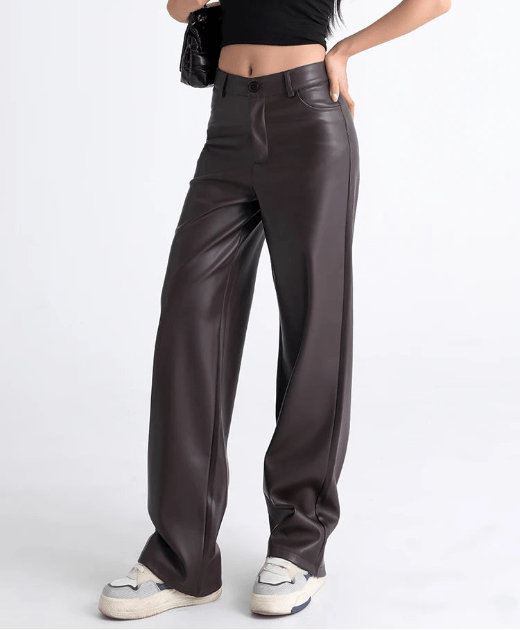 Giselle hoch taillierte Lederhose