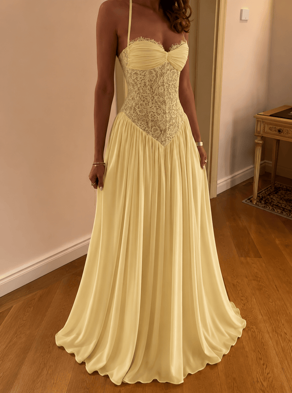 Gloria Maxikleid mit Neckholder und Korsett