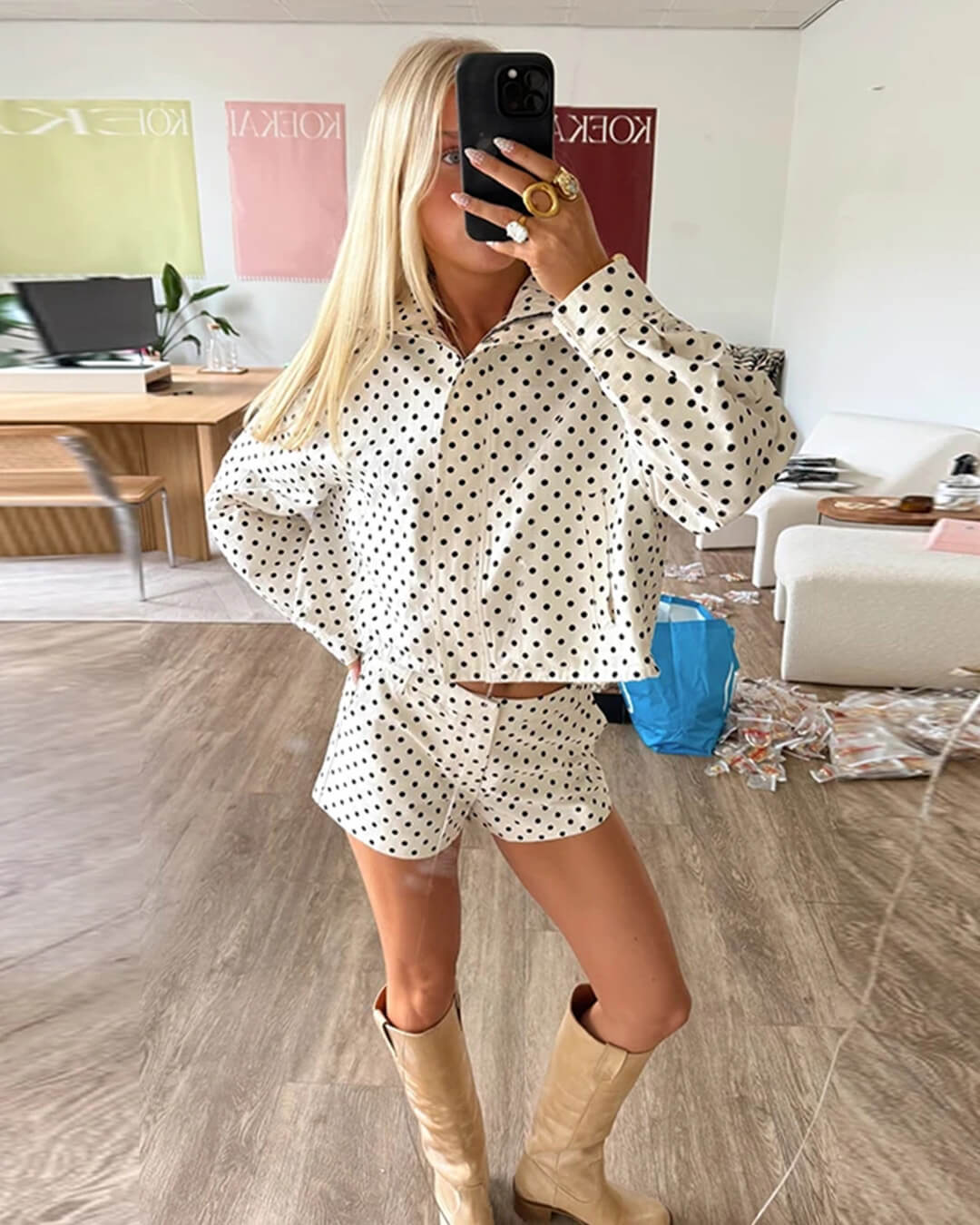 Gloria Kombi-Set mit Polka-Dot-Muster