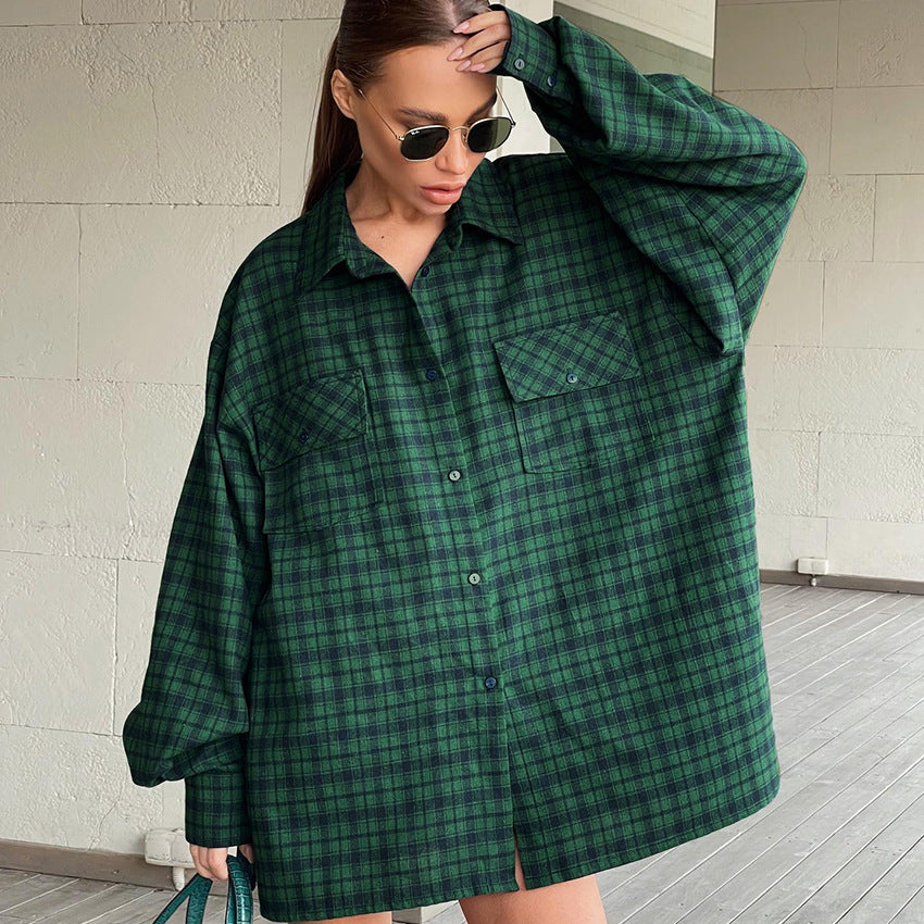 Kasia Kariertes Oversize-Hemd