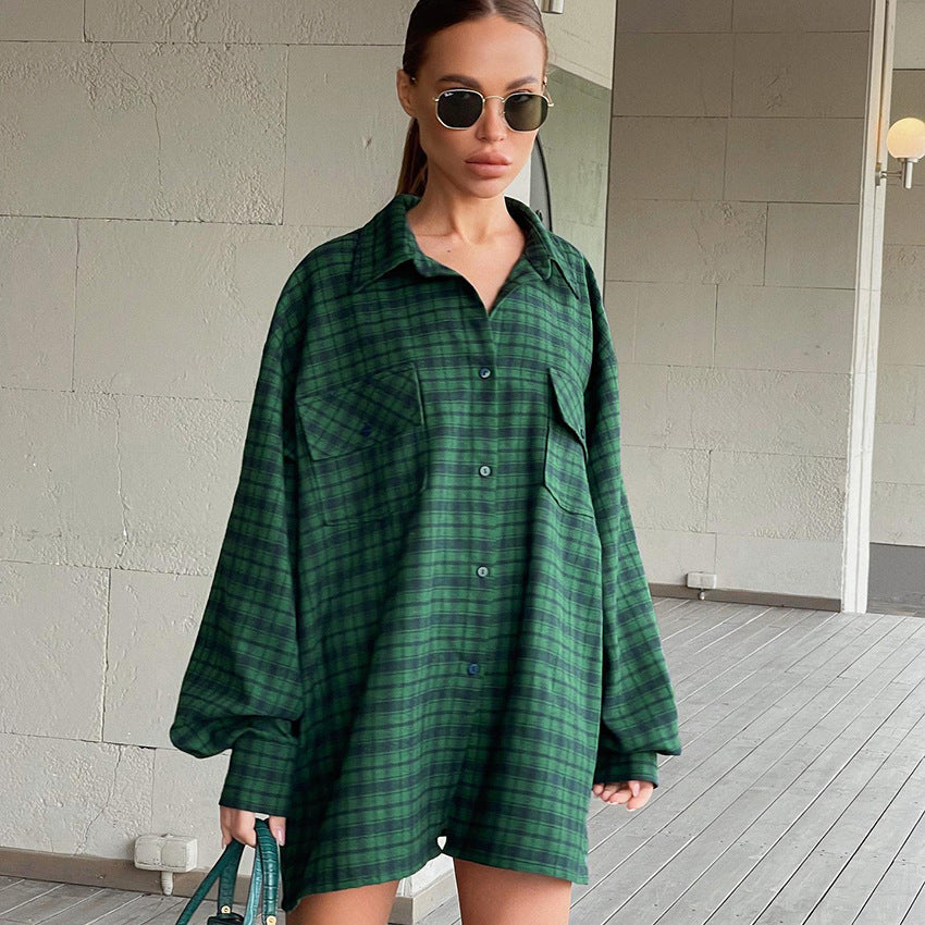 Kasia Kariertes Oversize-Hemd