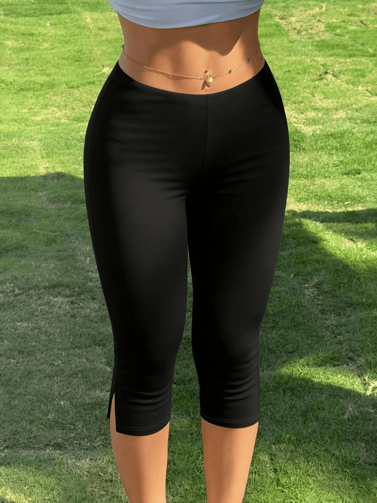 Halia Capri-Leggings mit Schlitz am Saum
