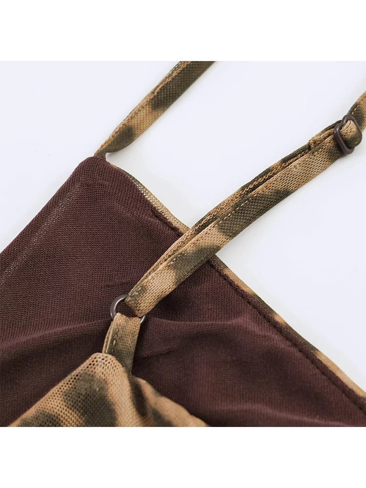 Maxikleid „Hannah“ mit Leopardenmuster und Trägern