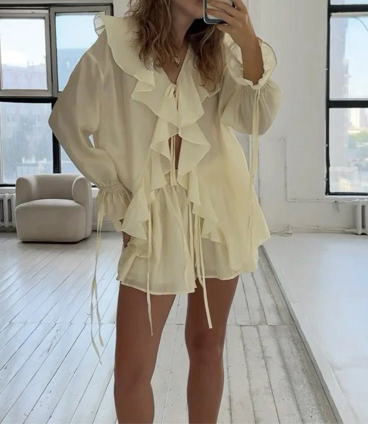 Hannah Shorts-Set mit Rüschen-Tie-Top