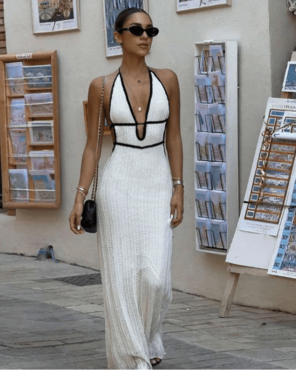 Harley Neckholder-Maxikleid mit Schnürung