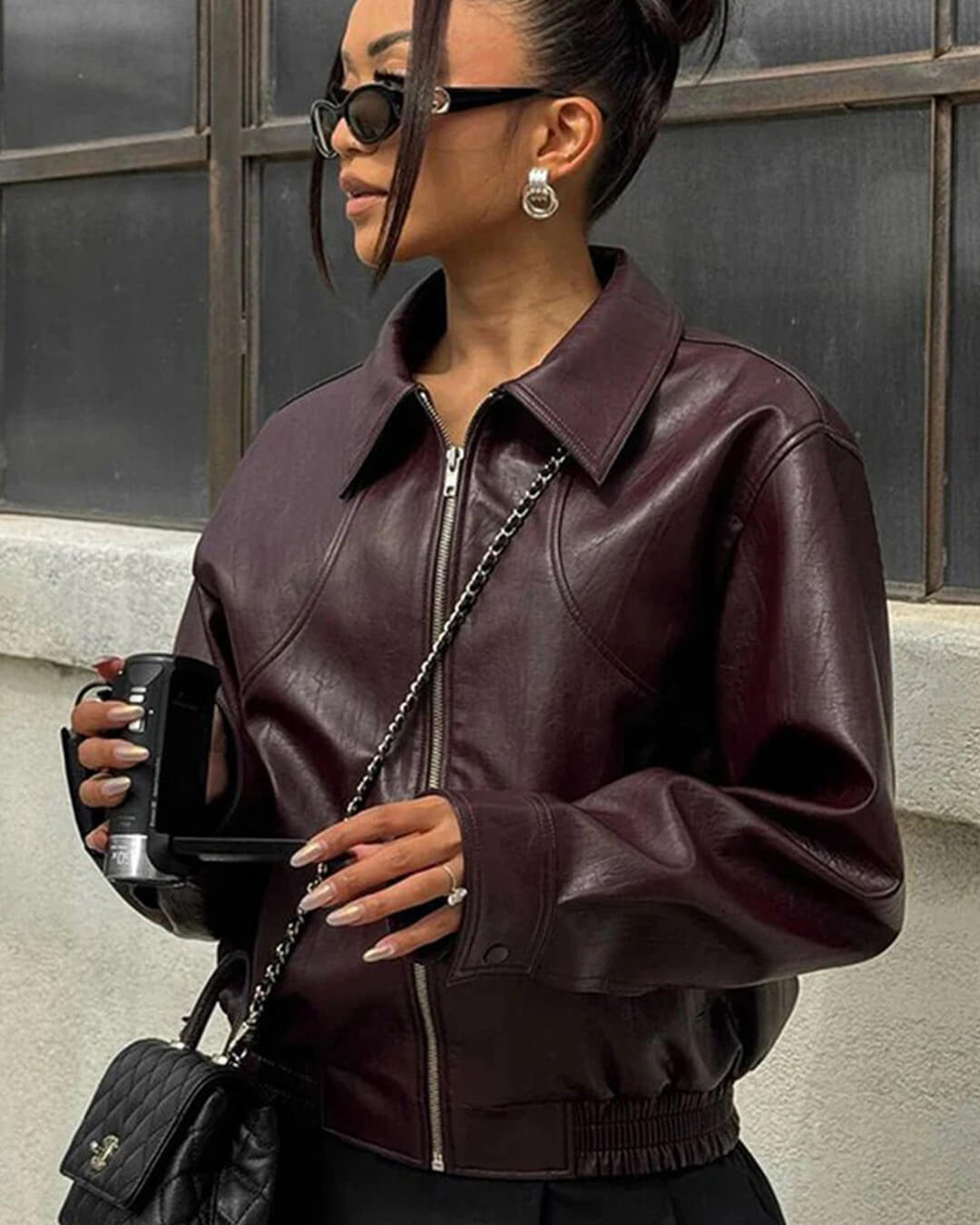 Harper Bomberjacke aus Kunstleder