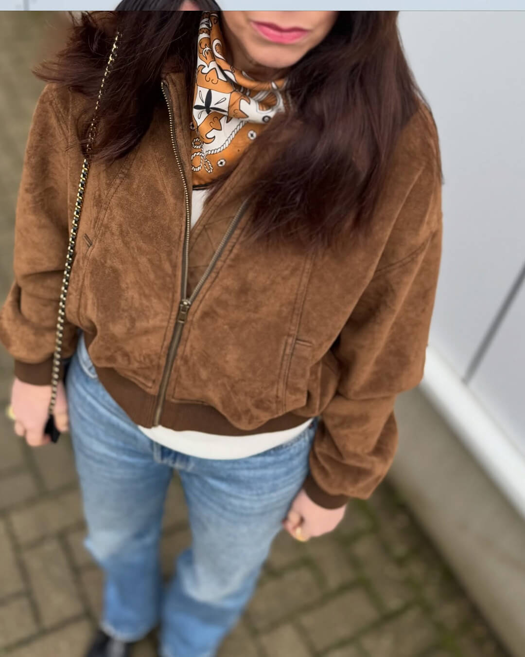 Heather Jacke aus Velourslederimitat