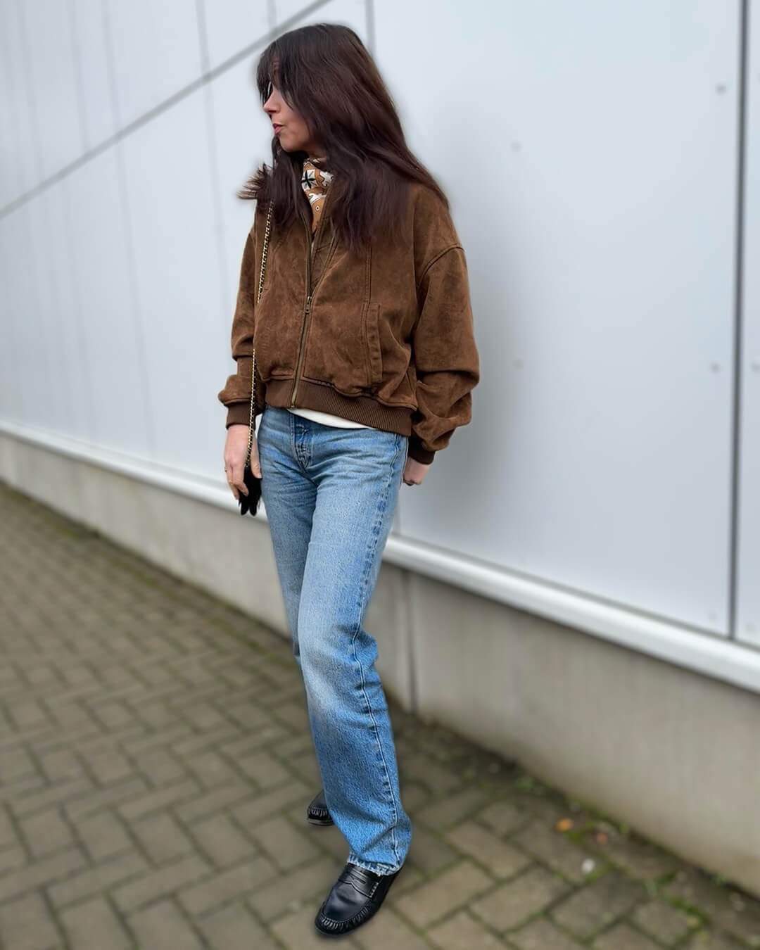 Heather Jacke aus Velourslederimitat