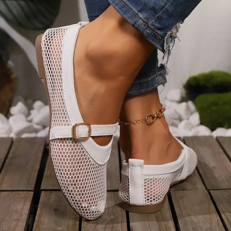 Hermione Mesh Mary Jane Ballet Flats