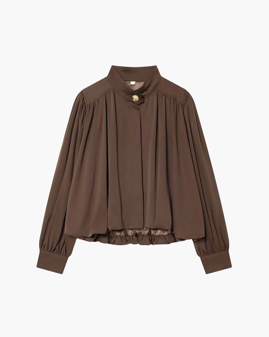 Hilda Plissierte Jacke mit hohem Kragen