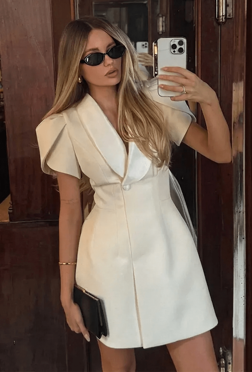 Hypatia Minikleid mit Schalkragen