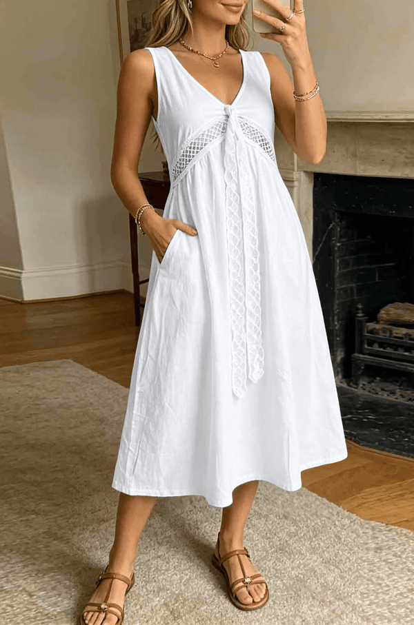 Ilaria A-Linien-Kleid mit Spitzenbesatz