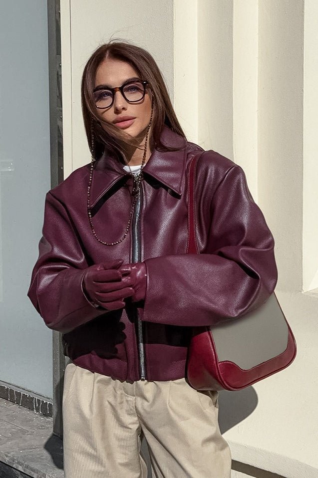 Ilona matte Bikerjacke aus Kunstleder