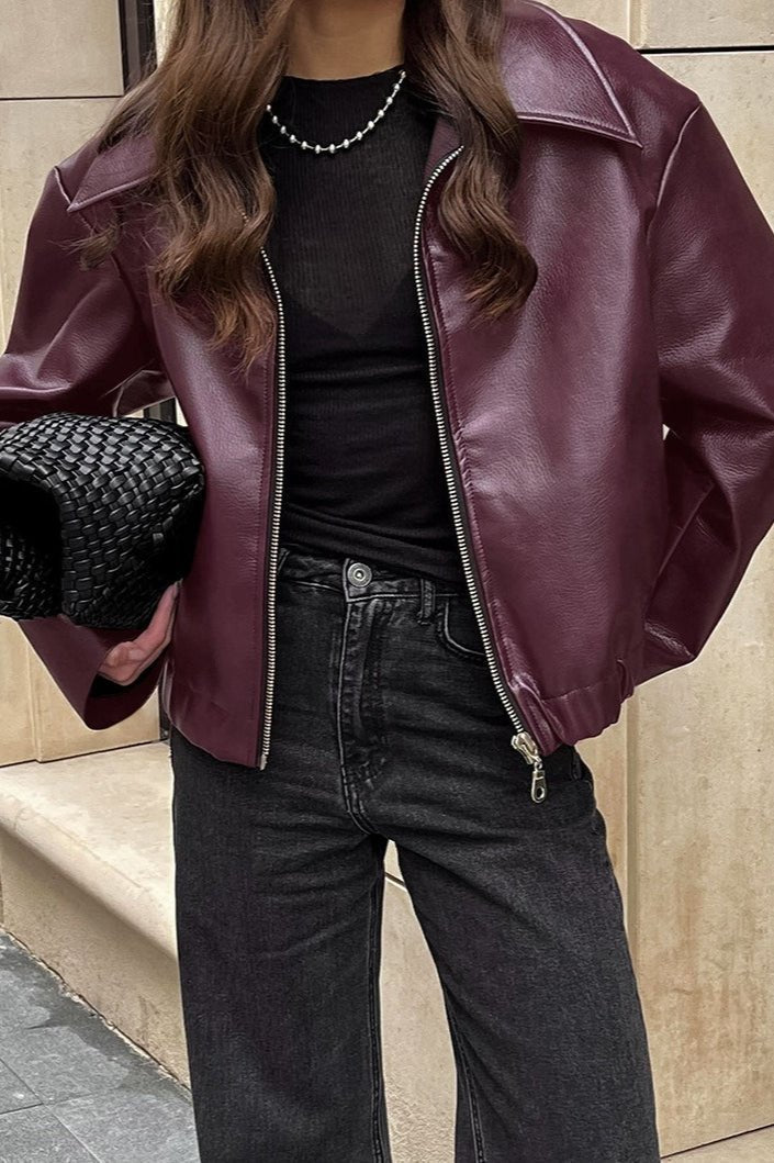 Ilona matte Bikerjacke aus Kunstleder
