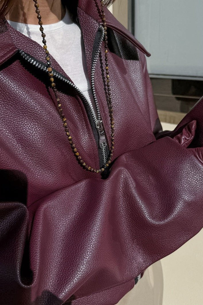 Ilona matte Bikerjacke aus Kunstleder