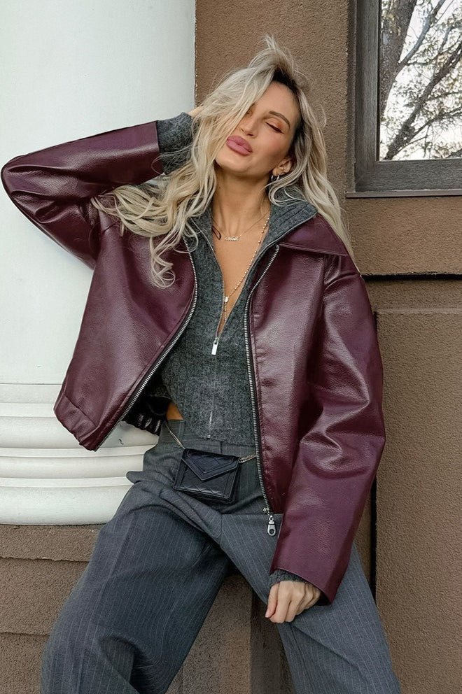 Ilona matte Bikerjacke aus Kunstleder