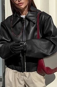 Ilona matte Bikerjacke aus Kunstleder
