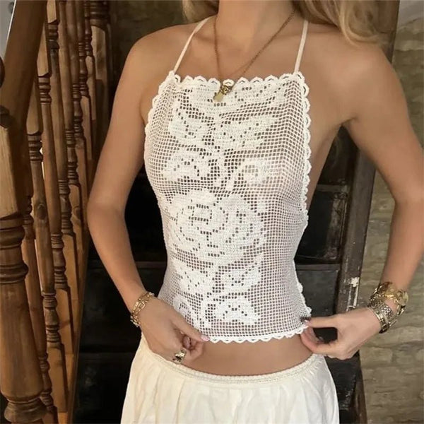 Indigo Bohemian Häkel-Cami-Top