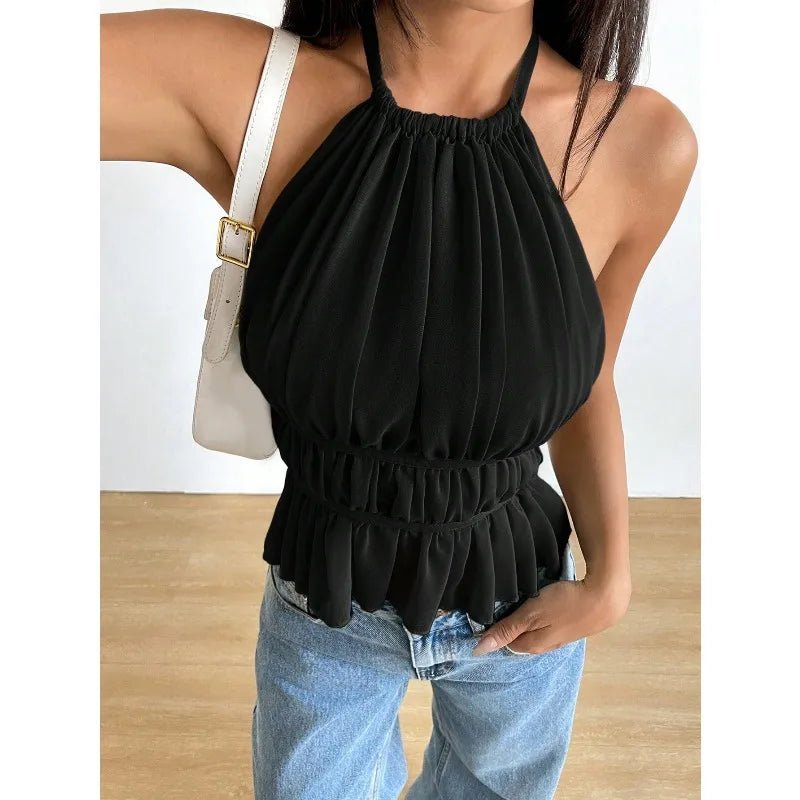 Ines Neckholder-Top mit Raffungen