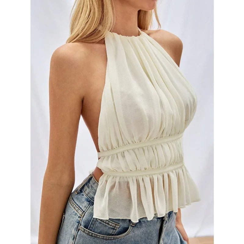 Ines Neckholder-Top mit Raffungen