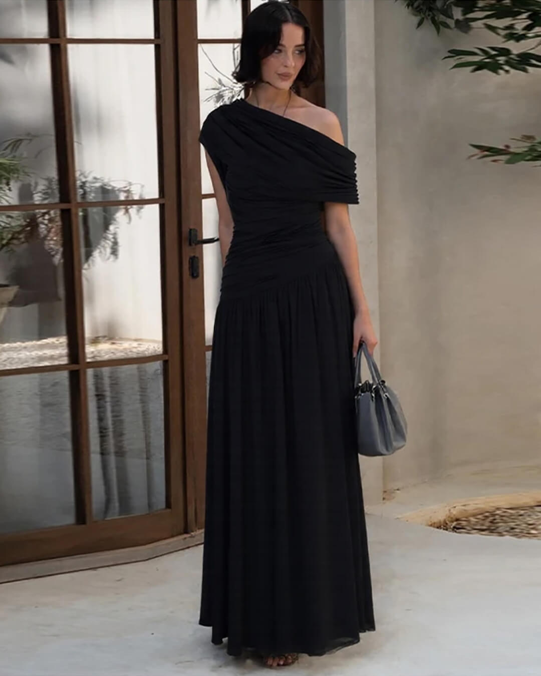 Ingrid Maxikleid mit One-Shoulder-Träger