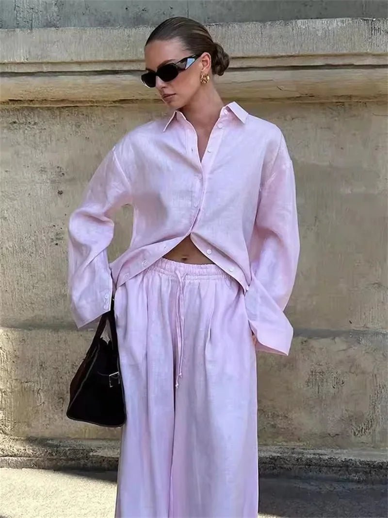 Ivanna Set aus weiter Bluse und Hose mit weitem Bein