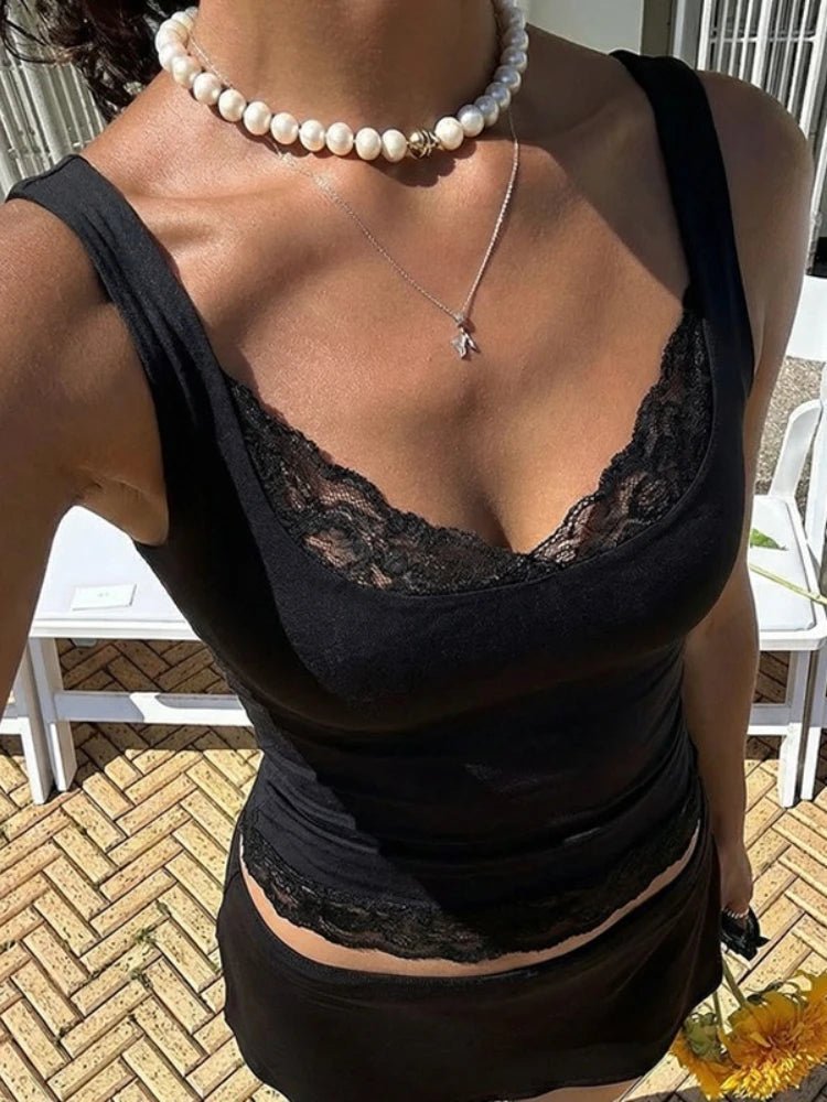 Jaelyn Tanktop mit Spitzenbesatz