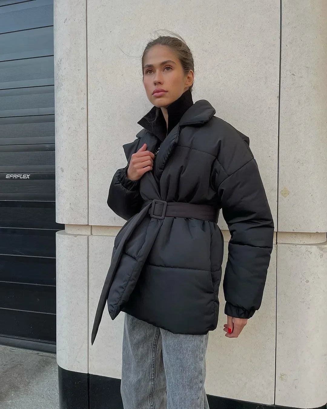 Gesteppte Jacke Jaime mit Gürtel