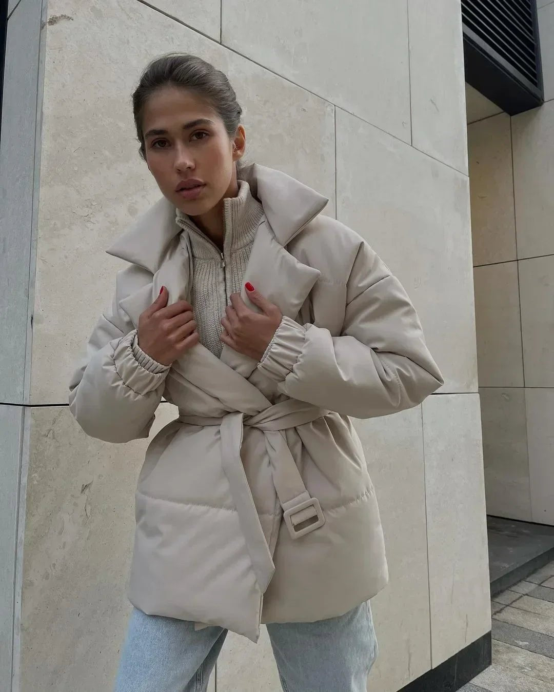 Gesteppte Jacke Jaime mit Gürtel