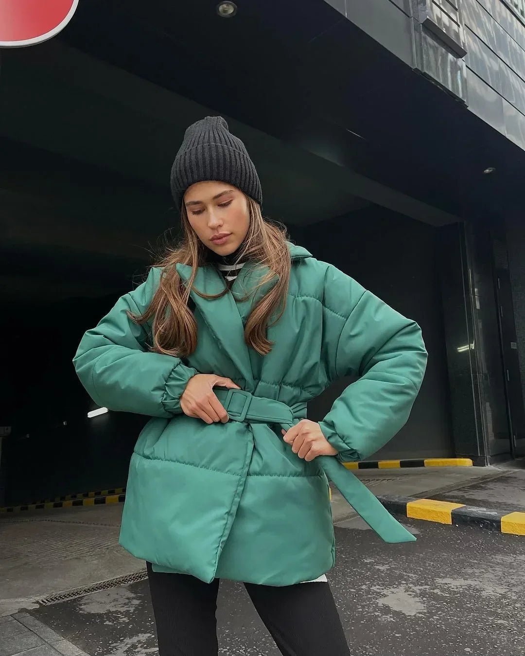 Gesteppte Jacke Jaime mit Gürtel