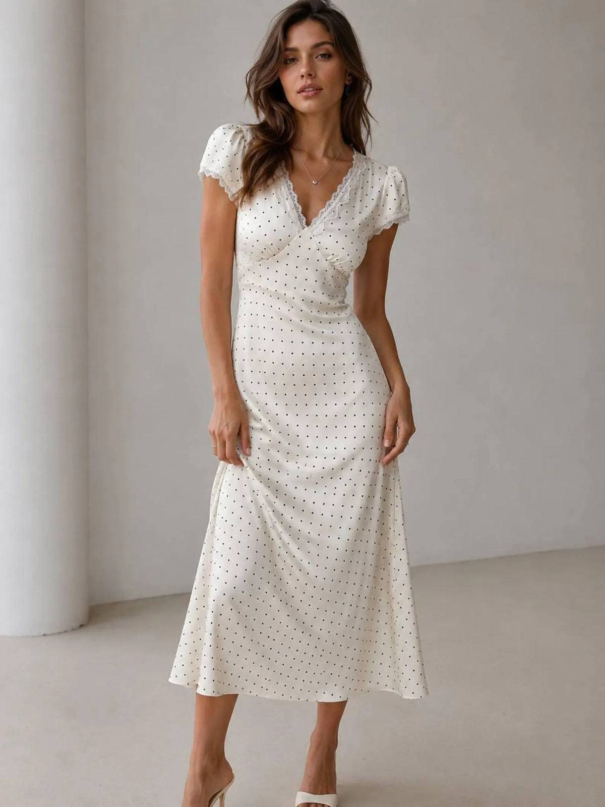 Bedrucktes Satin-Midikleid Jamila